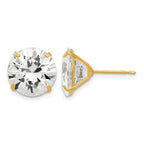 14k 11mm Round CZ Post Earrings