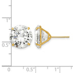 14k 12mm Round CZ Post Earrings
