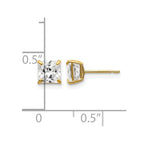 14k 5mm Square CZ Post Earrings
