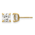 14k 5mm Square CZ Post Earrings