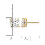 14k 6mm Square CZ Post Earrings
