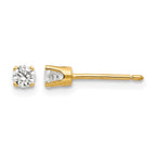 14k 3mm CZ Round Stud Earrings