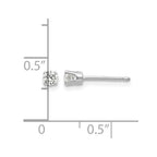 14k White Gold 3mm Round CZ Stud Earrings