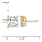 14k 8mm Square CZ Post Earrings