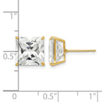 14k 9mm Square CZ Post Earrings