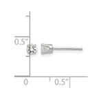14k White Gold 3.25mm Round CZ Stud Earrings