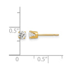 14k 3.5mm Round CZ Stud Earrings