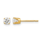 14k 3.5mm Round CZ Stud Earrings