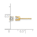 14k 3.75mm Round CZ Stud Earrings