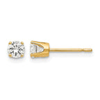 14k 3.75mm Round CZ Stud Earrings