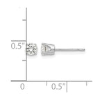 14k White Gold 3.75mm Round CZ Stud Earrings