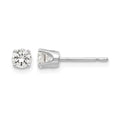 14k White Gold 3.75mm Round CZ Stud Earrings
