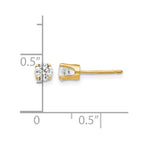 14k 4mm Round CZ Stud Earrings
