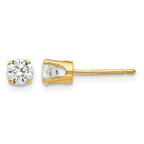 14k 4mm Round CZ Stud Earrings