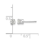 14k White Gold 4mm Round CZ Stud Earrings