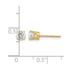 14k 4.25mm Round CZ Stud Earrings