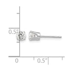 14k White Gold 4.25mm Round CZ Stud Earrings