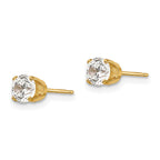 14k 4.5mm Round CZ Stud Earrings