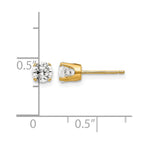 14k 4.5mm Round CZ Stud Earrings