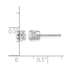 14k White Gold 4.5mm Round CZ Stud Earrings