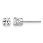 14k White Gold 4.5mm Round CZ Stud Earrings