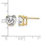 14k 8mm Heart Cubic Zirconia Post Earrings