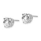 14k White Gold 8mm Heart Cubic Zirconia Post Earrings