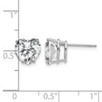 14k White Gold 8mm Heart Cubic Zirconia Post Earrings