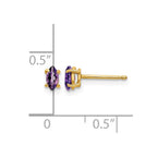 14k 5x2.5mm Marquise Amethyst Post Earrings