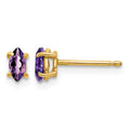 14k 5x2.5mm Marquise Amethyst Post Earrings