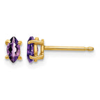 14k 5x2.5mm Marquise Amethyst Post Earrings