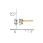 14k 5x2.5mm Marquise Cubic Zirconia Post Earrings