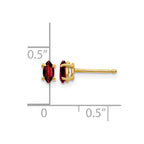 14k 5x2.5mm Marquise Garnet Post Earrings