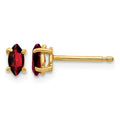 14k 5x2.5mm Marquise Garnet Post Earrings