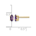 14k 6x3mm Marquise Amethyst Post Earrings