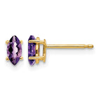 14k 6x3mm Marquise Amethyst Post Earrings