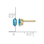 14k 6x3mm Marquise Blue Topaz Post Earrings