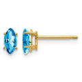 14k 6x3mm Marquise Blue Topaz Post Earrings