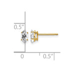 14k 6x3mm Marquise Cubic Zirconia Post Earrings