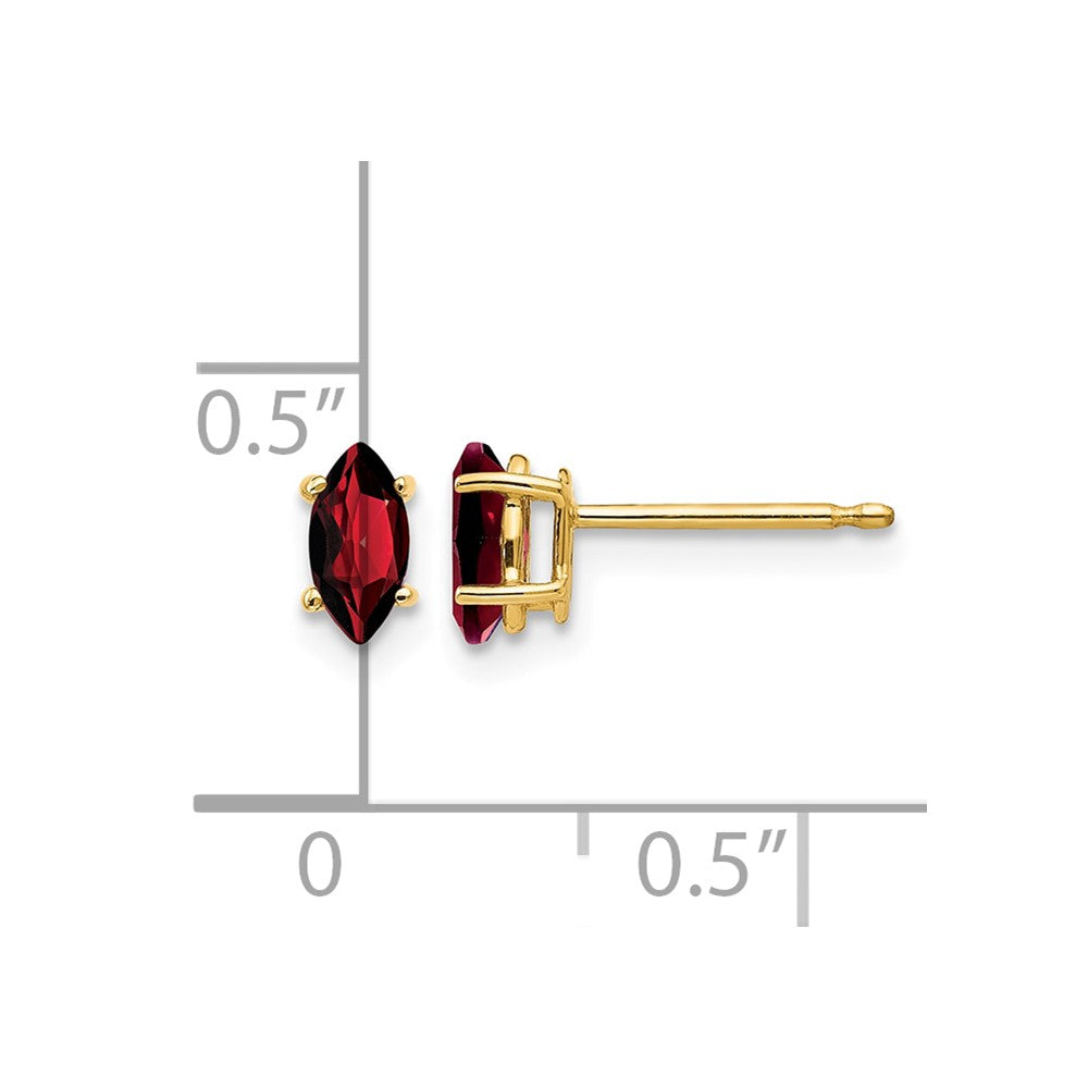 14k 6x3mm Marquise Garnet Post Earrings