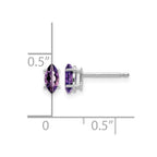 14k White Gold 6x3mm Marquise Amethyst Post Earrings
