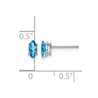 14k White Gold 6x3mm Marquise Blue Topaz Post Earrings