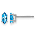 14k White Gold 6x3mm Marquise Blue Topaz Post Earrings