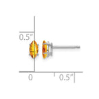 14k White Gold 6x3mm Marquise Citrine Post Earrings