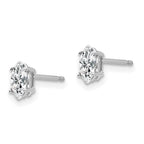 14k White Gold 6x3mm Marquise Cubic Zirconia Post Earrings