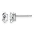 14k White Gold 6x3mm Marquise Cubic Zirconia Post Earrings