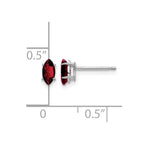 14k White Gold 6x3mm Marquise Garnet Post Earrings
