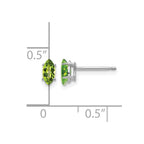 14k White Gold 6x3mm Marquise Peridot Post Earrings