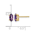 14k 7x3.5mm Marquise Amethyst Post Earrings