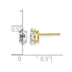 14k 7x3.5mm Marquise Cubic Zirconia Post Earrings
